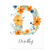 ワイルドフラワー 花のイニシャル D プリント