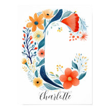 ワイルドフラワー 花のイニシャルC プリント