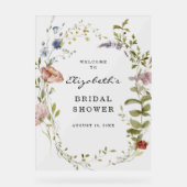 ワイルドフラワー|花のブライズシャワーウェルカム アクリルサイン (正面)