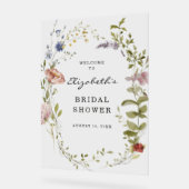 ワイルドフラワー|花のブライズシャワーウェルカム アクリルサイン (傾斜)