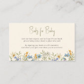 ワイルドフラワー 花のベビーシャワー ブックリクエスト エンクロージャーカード (正面)