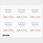 ワイルドフラワー 花のベビーシャワー 本のライブラリー スクエアシール (シート)