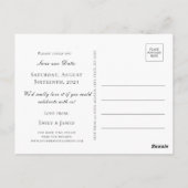 ワイルドフラワー&蝶の結婚式の日付を保存 ポストカード (裏面)