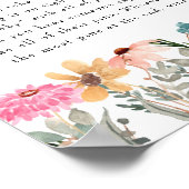 ワイルドフラワー"言わないベビー"赤ちゃんシャワーゲーム ポスター (角)