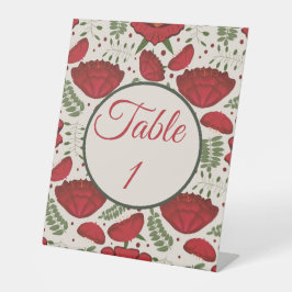 ワイルドフラワー　赤いケシ　テーブルナンバー 台座サイン