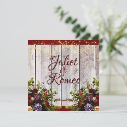 ワイルドフラワー、赤いリボンとライ結婚トの2 招待状 (スタンド正面)