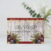 ワイルドフラワー、赤いリボン&ライト 出欠カード (スタンド正面)