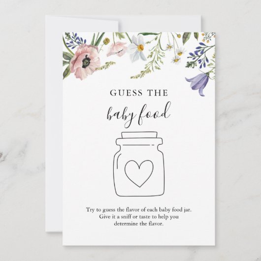 ワイルドフラワー 赤ちゃんの離乳食当てゲーム カード (正面)