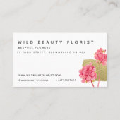ワイルドフラワー&金ゴールドルックブラッシュストローク 名刺 (裏面)