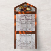 ワイルドフラワー、銅のリボン & ライト オールインワン招待状 (内側)