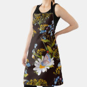 ワイルドフラワー：黒い背景色 エプロン (インサイチュ)