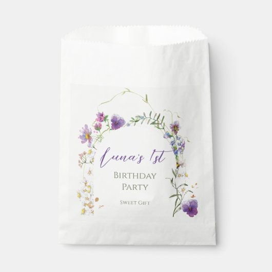 ワイルドフラワー 1歳の誕生日 フェイバーバッグ (正面)