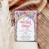 ワイルドフラワー 1歳 誕生日 招待状