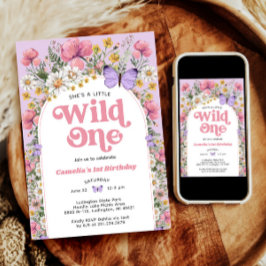 ワイルドフラワー 1歳 誕生日 招待状