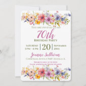 ワイルドフラワー 70歳の誕生日 招待状 (正面)