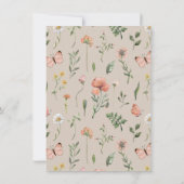 ワイルドフラワー"E"ハイチェアバンティングバナーカード 招待状 (裏面)