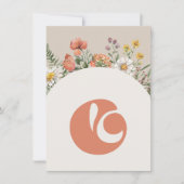 ワイルドフラワー"E"ハイチェアバンティングバナーカード 招待状 (正面)