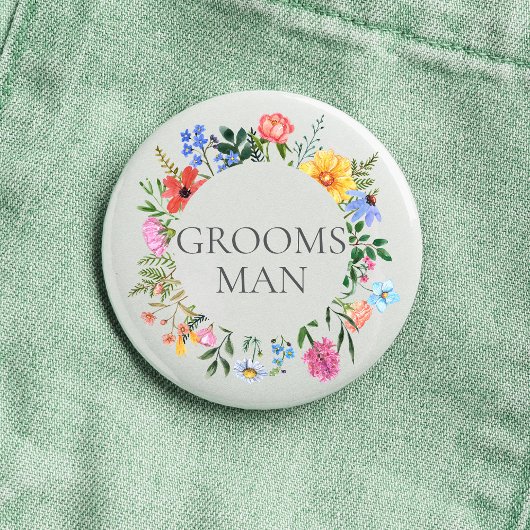ワイルドフラワー groom 結婚式 缶バッジ