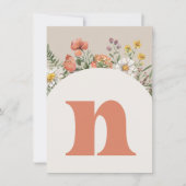 ワイルドフラワー"N"ハイチェアのバンティングバナーカード 招待状 (正面)