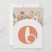 ワイルドフラワー"O"ハイチェアのバンティングバナーカード 招待状 (正面)