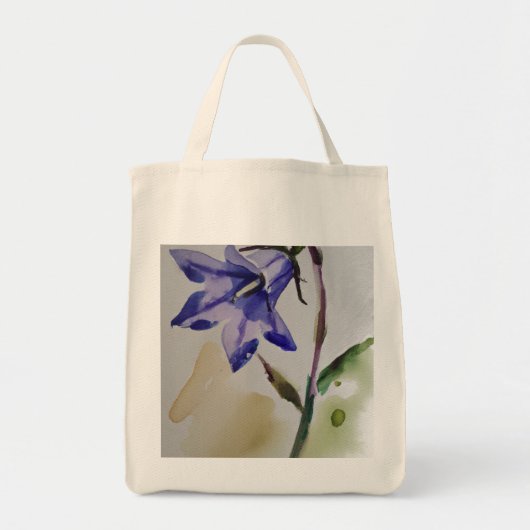 ワイルドフラワーAi生成の水色 トートバッグ (正面)