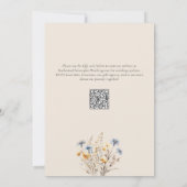 ワイルドフラワーBOHOウォーターエレガントカラーベージュ結婚ズ 招待状 (裏面)