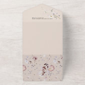 ワイルドフラワーbohoミニマルモダンリスト赤ちゃんシャワー オールインワン招待状 (外側)