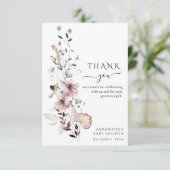 ワイルドフラワーbohoミニマルモダンリスト赤ちゃんシャワー サンキューカード (スタンド正面)