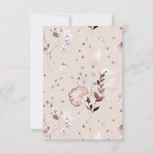 ワイルドフラワーbohoミニマルモダンリスト赤ちゃんシャワー サンキューカード (裏面)