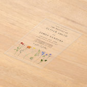 ワイルドフラワーLGBTゲイプライド結婚フローラ アクリル招待状 (レイダウン)