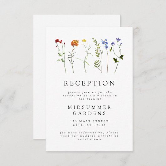 ワイルドフラワーLGBTQゲイプライドウェディングレセプション情報 エンクロージャーカード (正面/裏面)