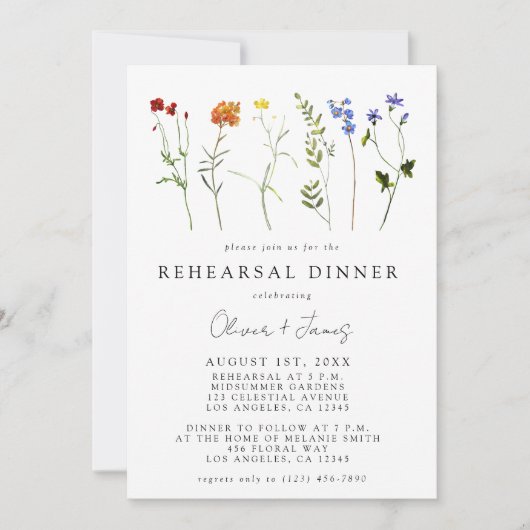 ワイルドフラワーLGBTQゲイプライドフローラリハーサルディナー 招待状 (正面)