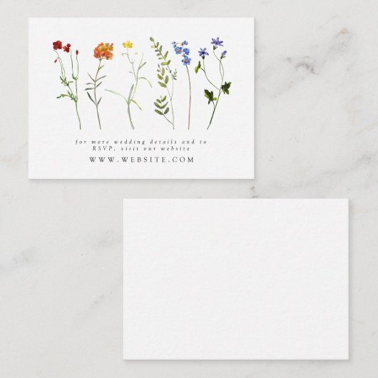 ワイルドフラワーLGBTQゲイプライドフローラ結婚のウェブサイト エンクロージャーカード (正面/裏面)