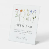 ワイルドフラワーLGBTQゲイプライドフローラ結婚ズ・オープンバー 台座サイン (正面)