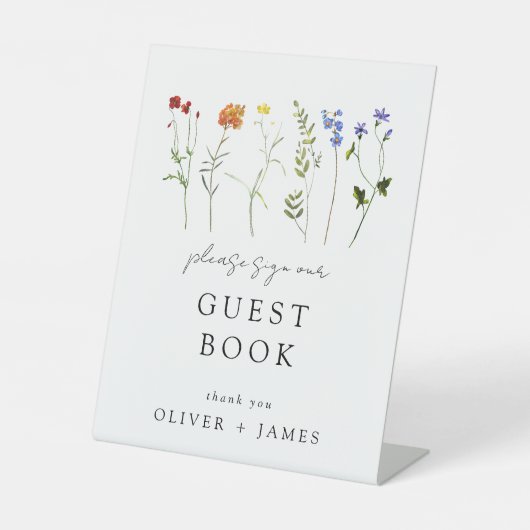 ワイルドフラワーLGBTQプライドフローラ結婚ズゲストブック 台座サイン (正面)