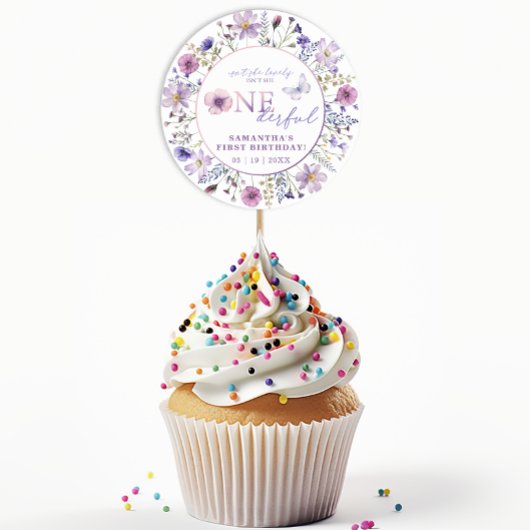 ワイルドフラワーONEderful 1st誕生日パーティーシール ラウンドシール