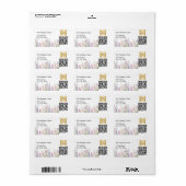 ワイルドフラワーQRコードのビジネスロゴ差出人住所 ラベル (フルシート)