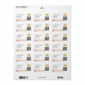 ワイルドフラワーQRコードのビジネスロゴ差出人住所 ラベル (フルシート)