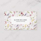 ワイルドフラワーQRコード春花柄 名刺 (正面)