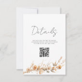 ワイルドフラワーQRコード結婚の詳細エンクロージャカード (正面)