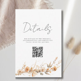 ワイルドフラワーQRコード結婚の詳細エンクロージャカード