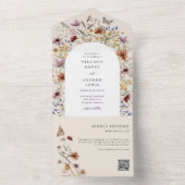 ワイルドフラワーQRコード オールインワン招待状 (内側)