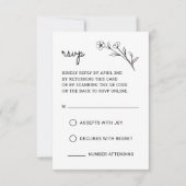 ワイルドフラワーRSVPカードとQRコード 出欠カード (正面)