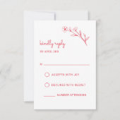 ワイルドフラワーRSVPカード(バラ赤) 出欠カード (正面)