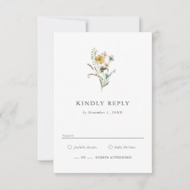 ワイルドフラワーRSVPカード 出欠カード