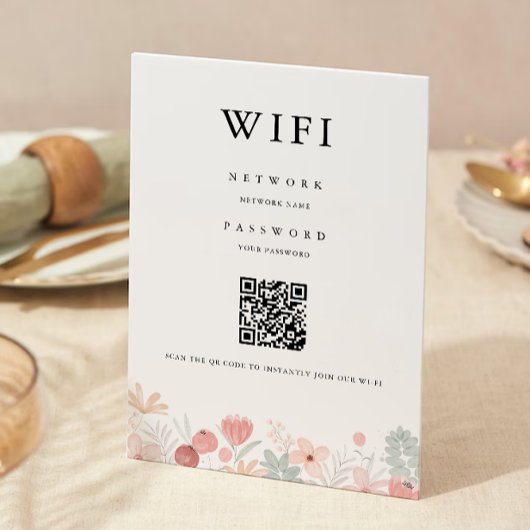 ワイルドフラワーWifiコード、QRコードWifi Connect 招待状