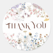 ワイルドフラワ感謝していーはクラシックラウンドのシール ラウンドシール (正面)