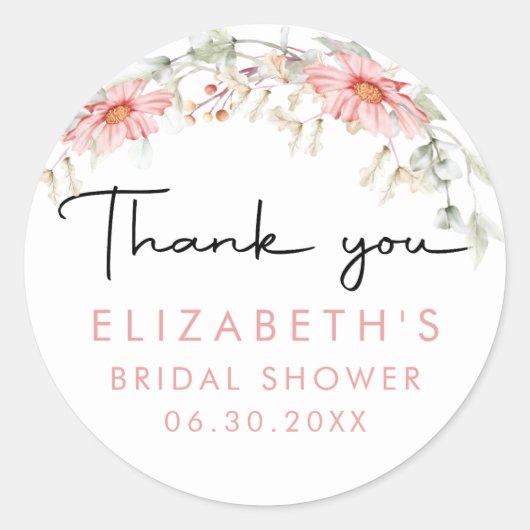 ワイルドフラワ素朴ーありがとう ラウンドシール (正面)