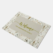 ワイルドフラワ素朴ーへようこそパーソナライズされた ドアマット (アングル)