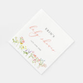 ワイルドフラワ素朴ーパーソナライズされたベビーシャワーナプキン スタンダードランチョンナプキン (角)